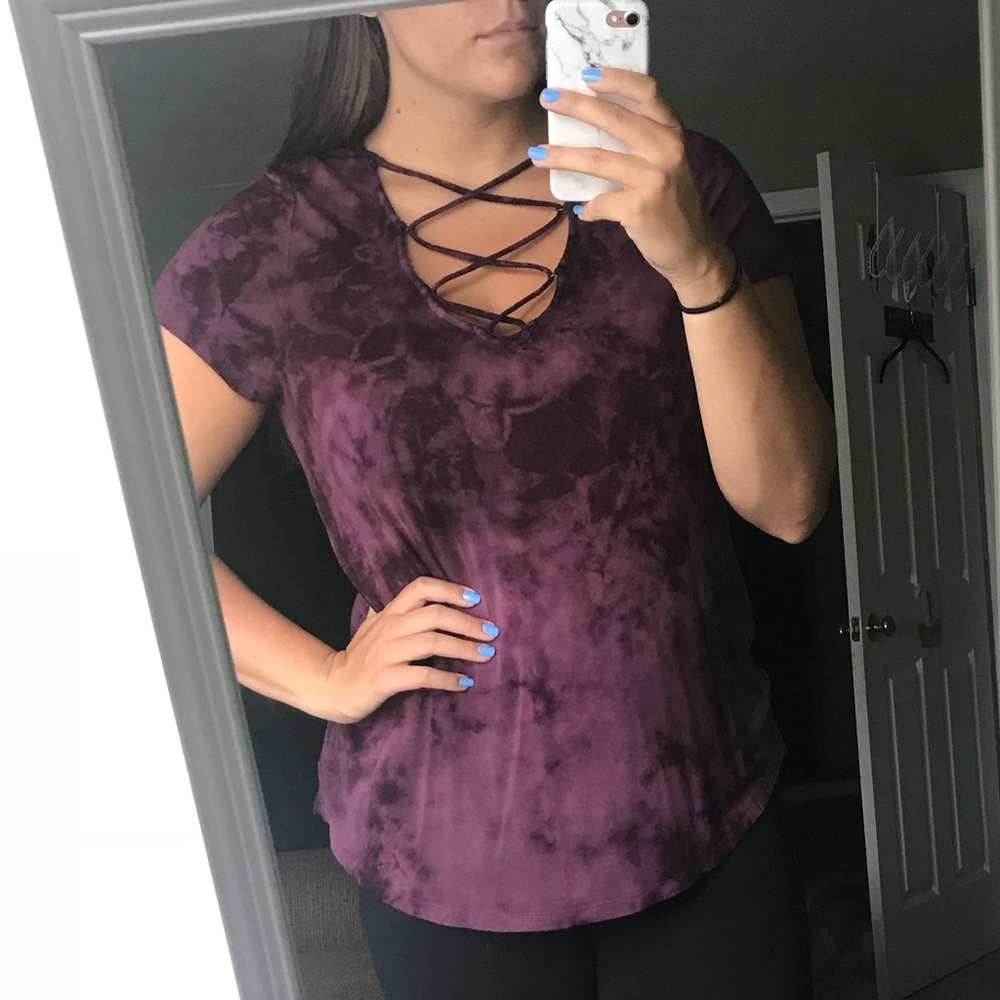 American Eagle lace up top